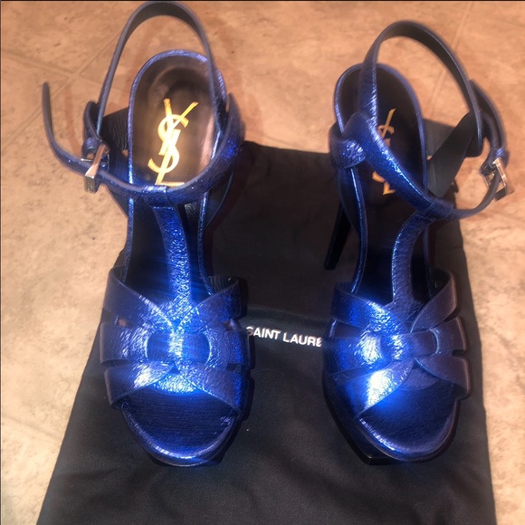 ‼️‼️‼️‼️‼️‼️SOLDDDDDDDDD‼️‼️‼️‼️‼️Saint Laurent Tribute Sandal   (Metallic Blue) - Picture 2 of 6